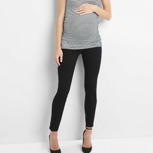 Gap Maternity soft wear demi panel true skinny black jeans size 26 long.